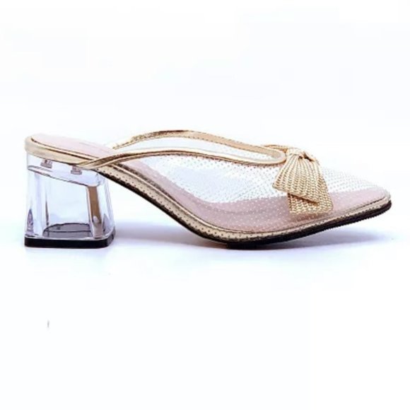 ALL BLACK Women's Clear Ribbon Mules | NWB - Picture 2 of 5